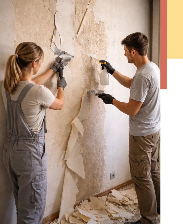 Снятие старых обоев в Алапаевске от 5620 руб. под ключ недорого | ОТДЕЛОЧНИК-Лпв