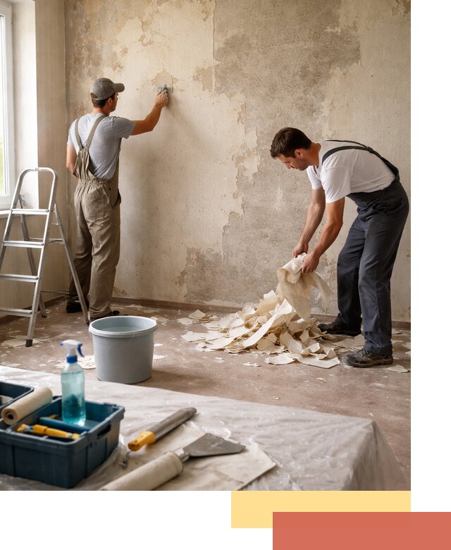 Снятие старых обоев в Алапаевске быстро и качественно