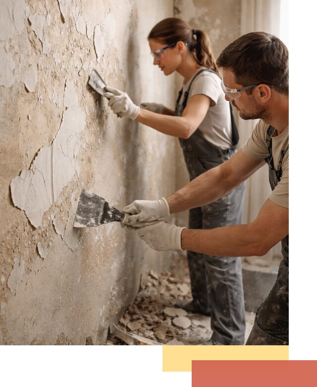 Снятие старой шпаклевки и подготовка поверхностей в Алапаевске
