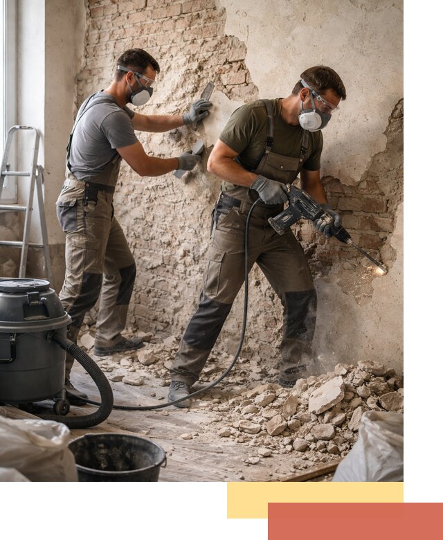 Демонтаж штукатурки со стен в Алапаевске быстро и аккуратно