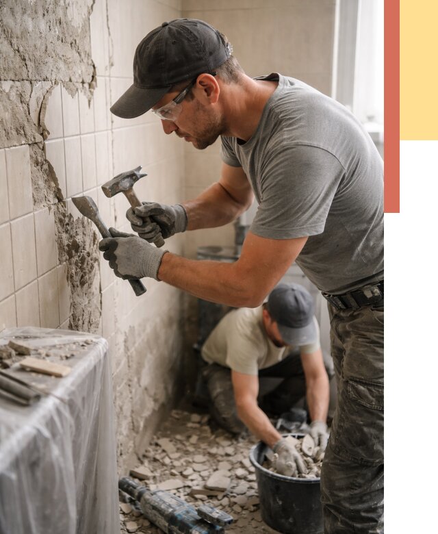 Демонтаж плитки со стен в Алапаевске от 910 руб. — быстро и недорого | ОТДЕЛОЧНИК-Лпв