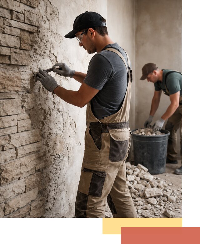 Демонтаж декоративного камня в Алапаевске профессионально и безопасно