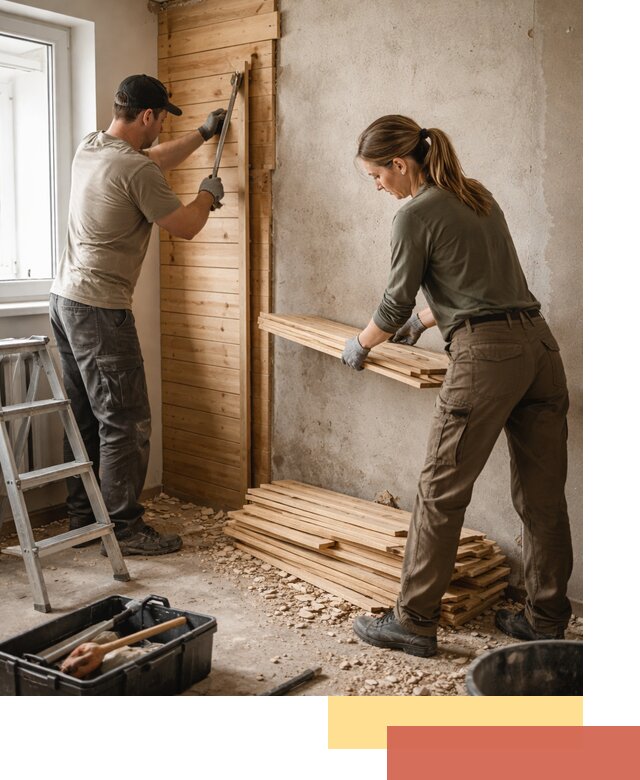 Демонтаж вагонки со стен в Алапаевске — профессиональный демонтаж