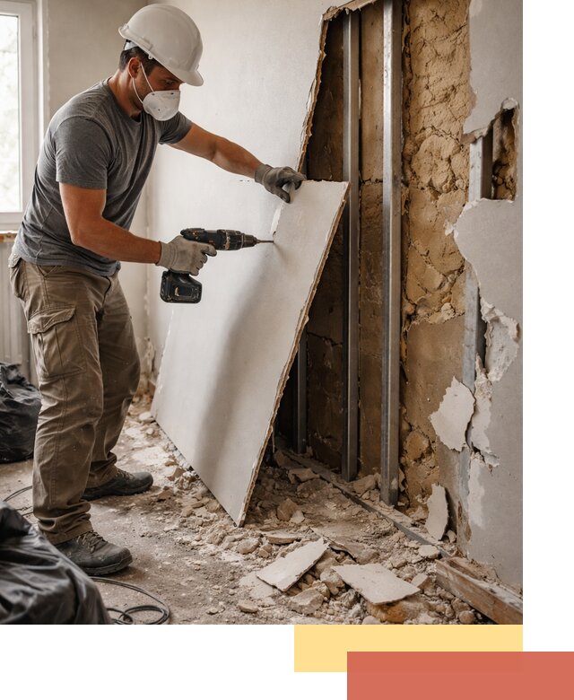 Демонтаж гипсокартона со стен в Алапаевске качественно и быстро