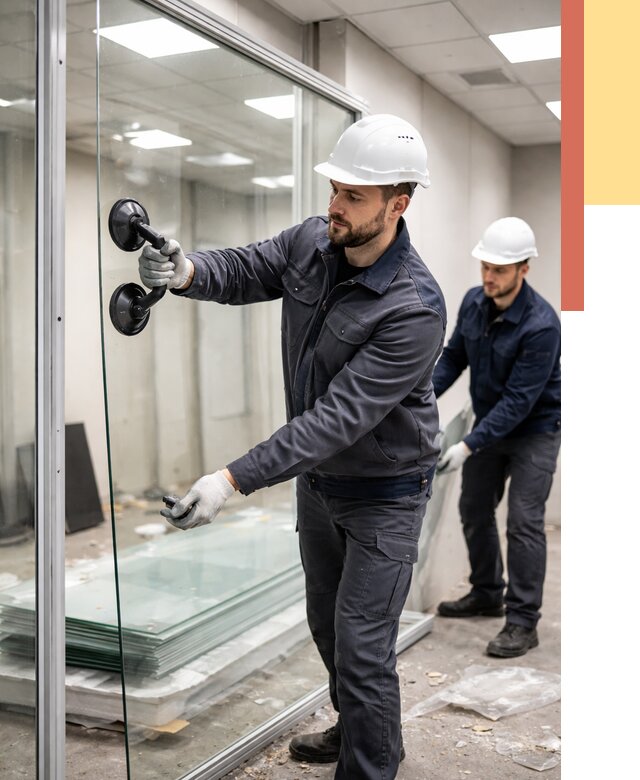 Демонтаж стеклянных перегородок в Алапаевске от 3426 руб. — быстро и недорого | ОТДЕЛОЧНИК-Лпв