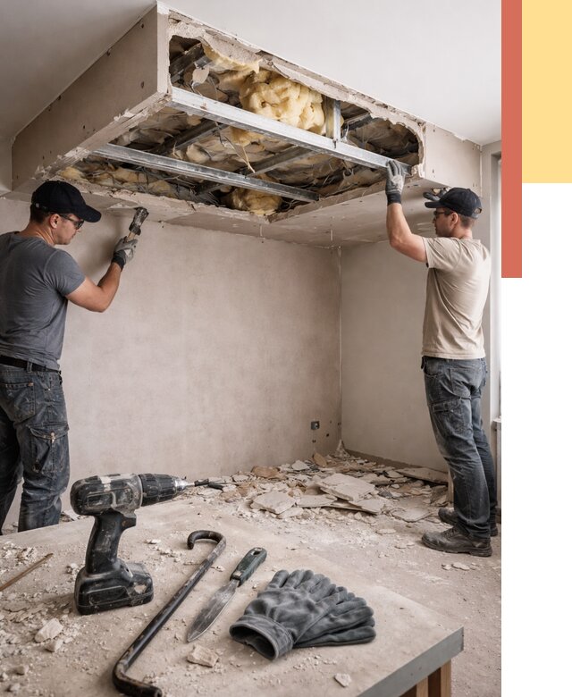 Демонтаж короба из гипсокартона в Алапаевске от 1627 руб. — быстро и недорого | ОТДЕЛОЧНИК-Лпв