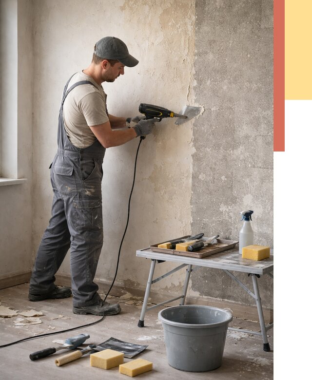 Очистка стен от клея в Алапаевске от 1980 руб. — снятие и удаление клея со стен | ОТДЕЛОЧНИК-Лпв