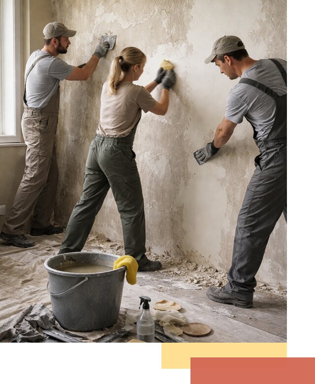 Очистка стен от клея и грунтовки в Алапаевске качественно и быстро