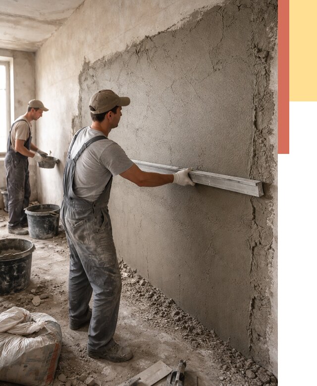 Цементная штукатурка стен в Алапаевске от 4817 руб/м2 — быстро и недорого | ОТДЕЛОЧНИК-Лпв