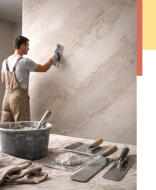 Декоративная штукатурка под мрамор в Алапаевске от 2997 руб./м² — быстро и недорого | ОТДЕЛОЧНИК-Лпв