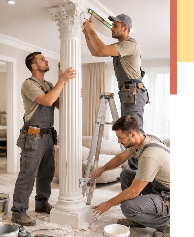 Установка декоративных колонн в Алапаевске от 12846 руб. под ключ | ОТДЕЛОЧНИК-Лпв