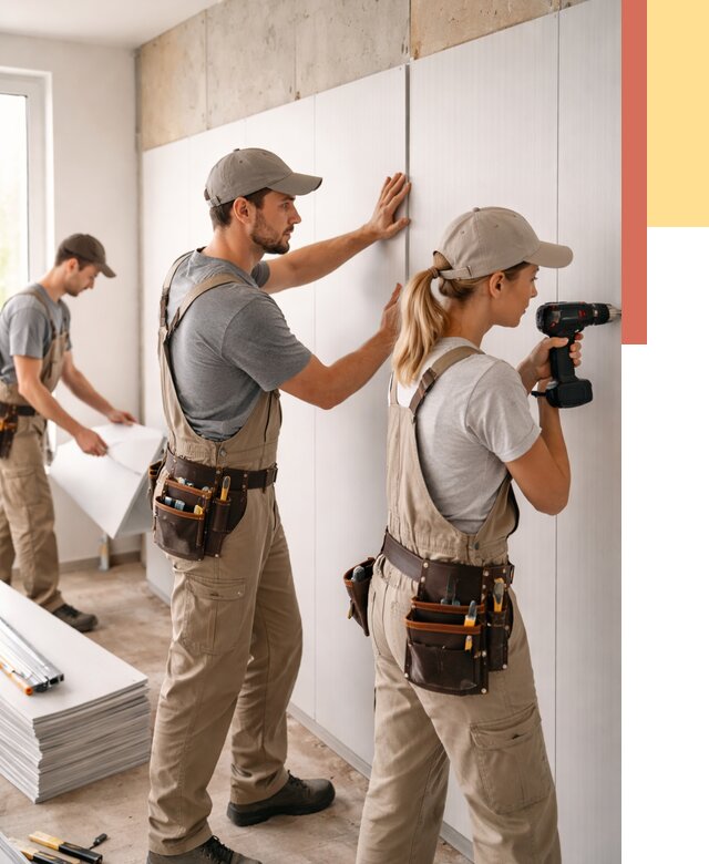 Монтаж ПВХ панелей на стены в Алапаевске от 482 руб/м2 — быстро и недорого | ОТДЕЛОЧНИК-Лпв