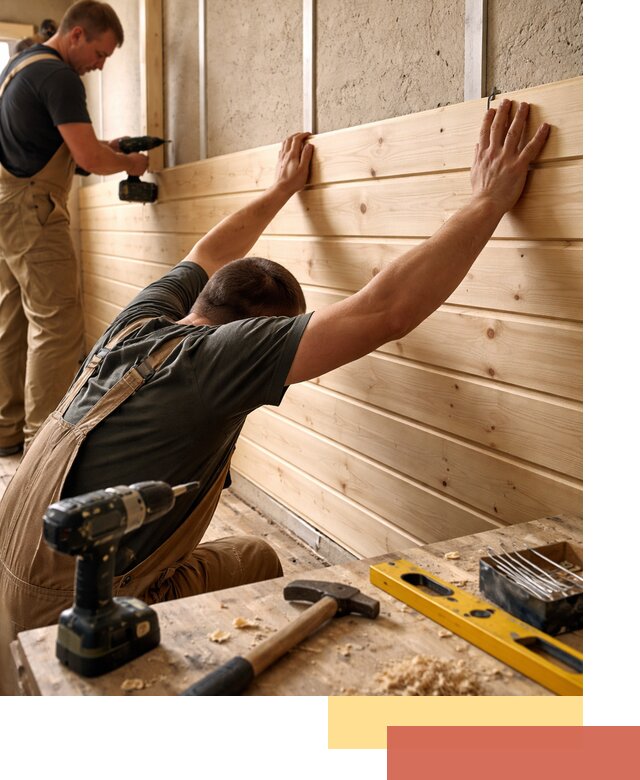 Монтаж деревянной вагонки на стены в Алапаевске быстро и качественно