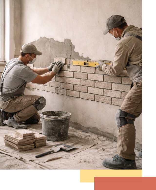 Монтаж декоративного кирпича профессионально в Алапаевске