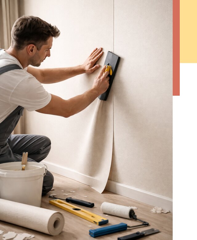 Поклейка виниловых обоев в Алапаевске от 4817 руб. | Быстро и недорого — ОТДЕЛОЧНИК-Лпв