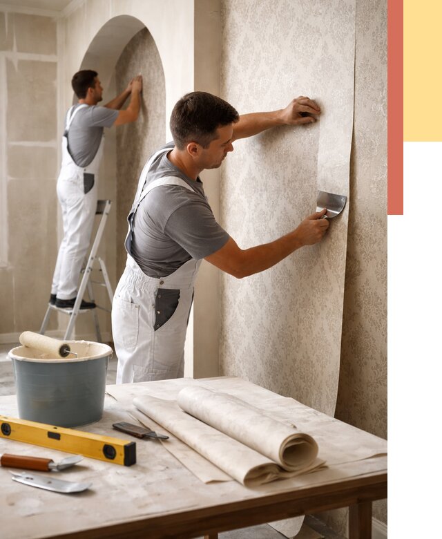 Поклейка обоев на сложные стены в Алапаевске от 2997 руб. под ключ | ОТДЕЛОЧНИК-Лпв