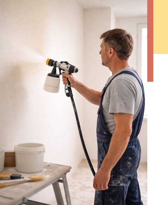 Покраска стен краскопультом в Алапаевске от 8029 руб. — механизированная покраска | ОТДЕЛОЧНИК-Лпв