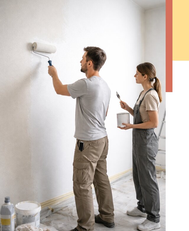 Окраска стен по стеклохолсту в Алапаевске от 4817 руб/м² под ключ | ОТДЕЛОЧНИК-Лпв