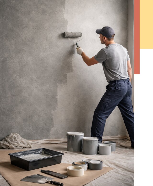 Покраска стен под бетон в Алапаевске от 696 руб. за м2 — быстро и недорого | ОТДЕЛОЧНИК-Лпв