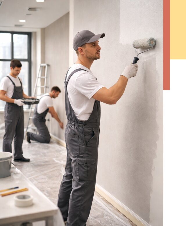 Покраска стен в офисе в Алапаевске от 9099 руб. — быстро и недорого | ОТДЕЛОЧНИК-Лпв