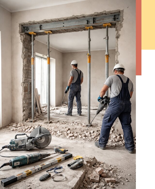 Прорезка проема в стене в Алапаевске от 4817 руб. — быстро и недорого | ОТДЕЛОЧНИК-Лпв