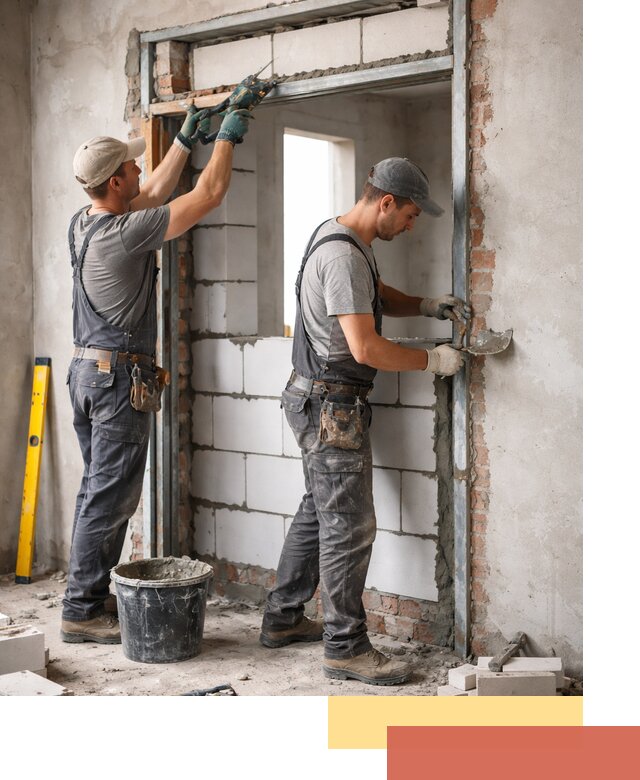 Закладка дверного проема под ключ в Алапаевске: демонтаж, монтаж, отделка