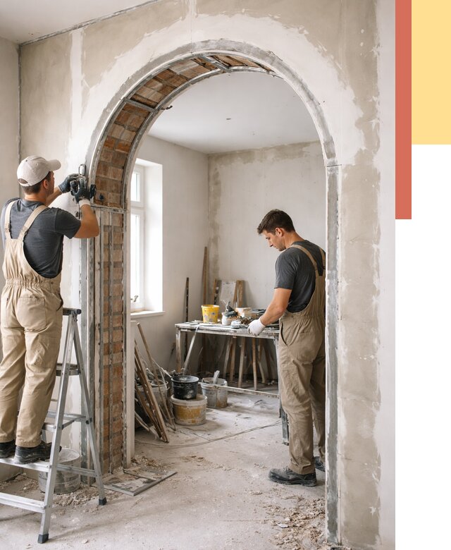 Устройство арочного проема в Алапаевске от 10170 руб. под ключ — быстро и недорого | ОТДЕЛОЧНИК-Лпв