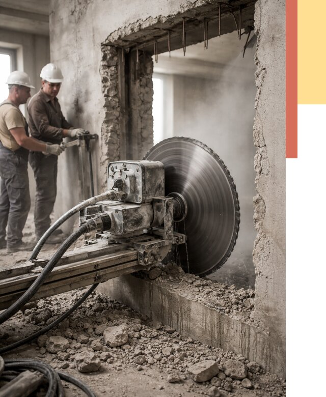 Алмазная резка проемов в Алапаевске от 4817 руб. быстро и недорого | ОТДЕЛОЧНИК-Лпв