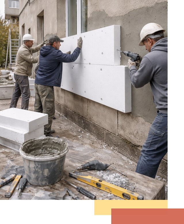 Утепление наружных стен пенопластом в Алапаевске