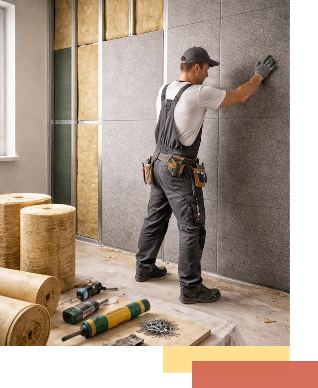 Профессиональная шумоизоляция стен в Алапаевске для квартиры и офиса