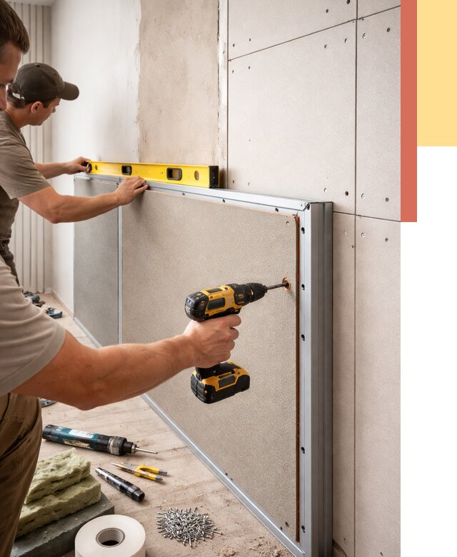 Шумоизоляция стен панелями ЗИПС в Алапаевске от 2355 руб./м² под ключ | ОТДЕЛОЧНИК-Лпв