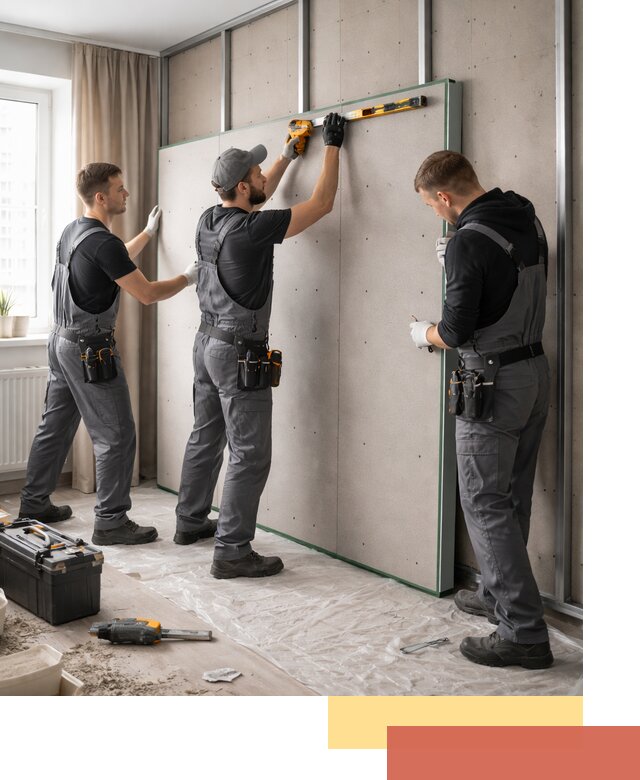 Шумоизоляция стен панелями ЗИПС в Алапаевске для жилых и коммерческих помещений