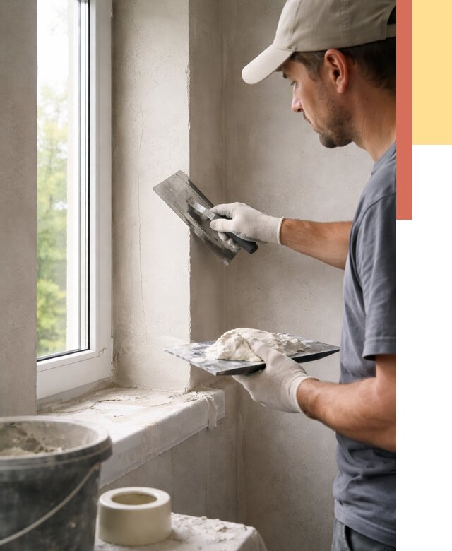 Штукатурка откосов в Алапаевске от 4817 руб/м² — услуги и выравнивание под ключ | ОТДЕЛОЧНИК-Лпв