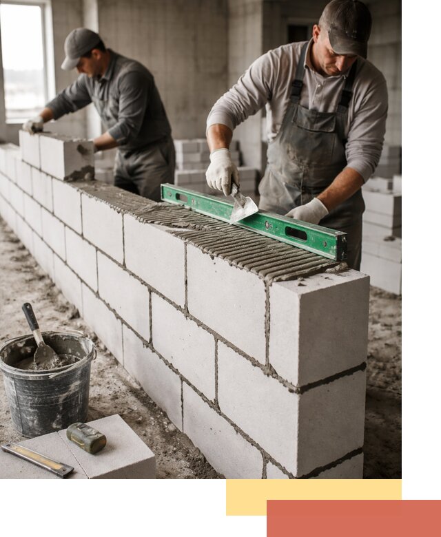 Кладка перегородок из газобетона в Алапаевске быстро и качественно