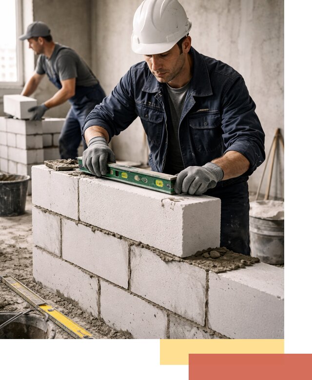 Кладка перегородок из пеноблока под ключ в Алапаевске