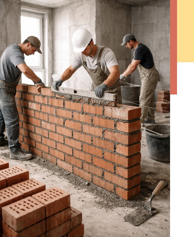 Кладка перегородок из кирпича в Алапаевске от 3747 руб. за м² | ОТДЕЛОЧНИК-Лпв