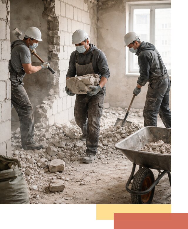 Демонтаж блочных перегородок в Алапаевске быстро и аккуратно