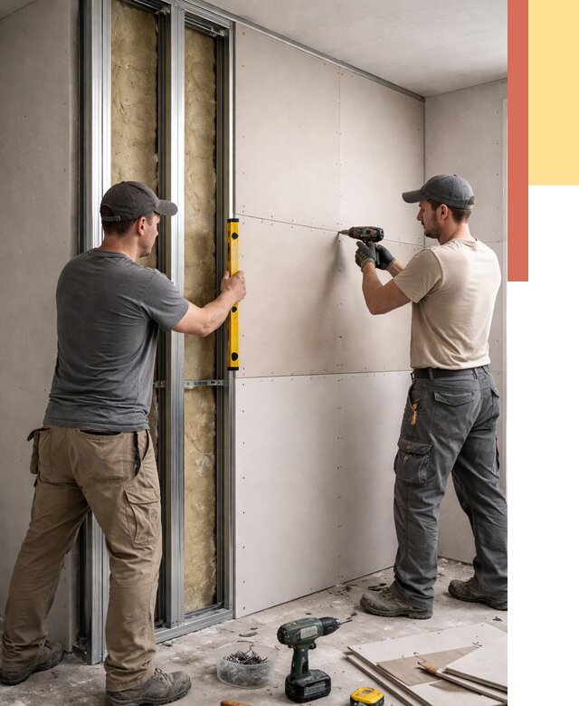 Монтаж двухслойной перегородки из гипсокартона в Алапаевске от 1552 руб. | ОТДЕЛОЧНИК-Лпв