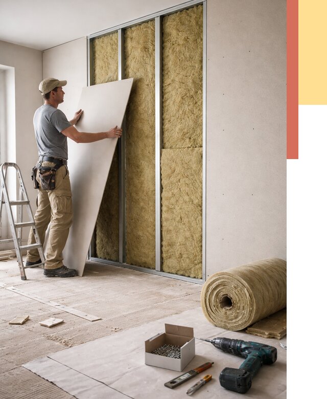 Перегородка из гипсокартона с шумоизоляцией в Алапаевске от 3340 руб. | ОТДЕЛОЧНИК-Лпв