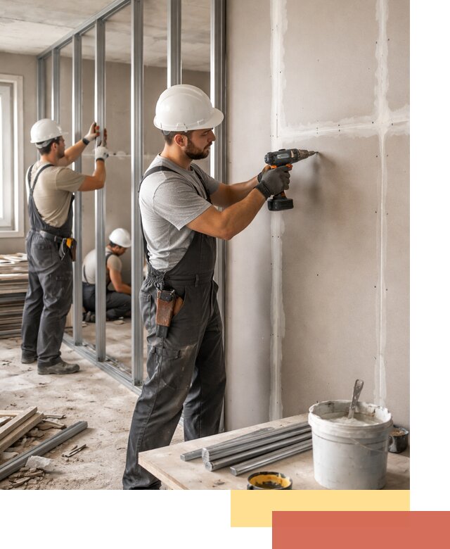 Перегородки из огнестойкого гипсокартона в Алапаевске под ключ