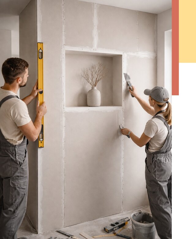 Перегородка из гипсокартона с нишей в Алапаевске от 3479 руб. под ключ | ОТДЕЛОЧНИК-Лпв