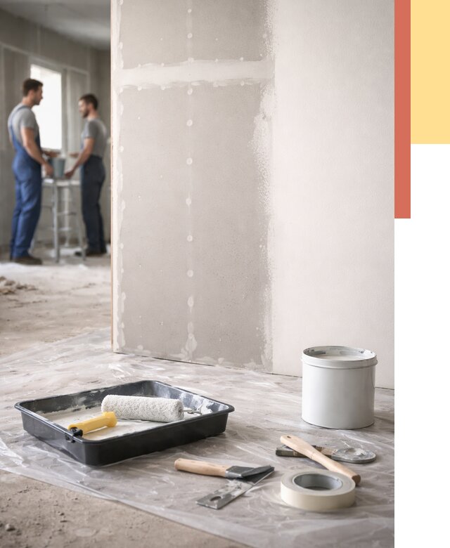 Покраска перегородок из гипсокартона в Алапаевске от 4817 руб. под ключ | ОТДЕЛОЧНИК-Лпв