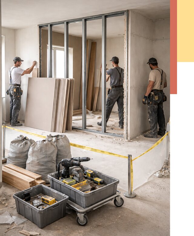 Перенос гипсокартонной перегородки в Алапаевске под ключ от 4817 руб. | Демонтаж и монтаж – ОТДЕЛОЧНИК-Лпв