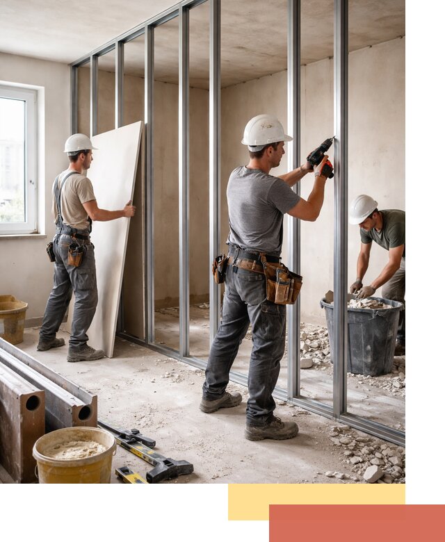 Перенос гипсокартонной перегородки в Алапаевске профессионально и быстро