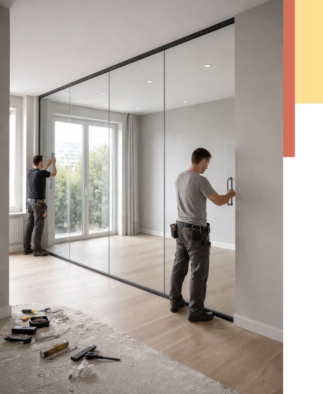 Изготовление стеклянных перегородок в Алапаевске от 13221 руб. под ключ | ОТДЕЛОЧНИК-Лпв