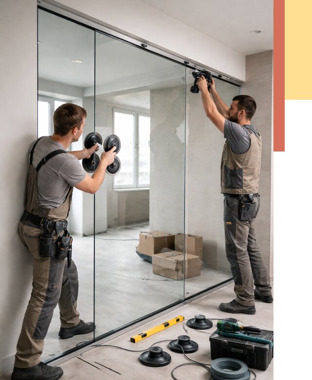 Монтаж стеклянных перегородок в Алапаевске от 6958 руб. | ОТДЕЛОЧНИК-Лпв