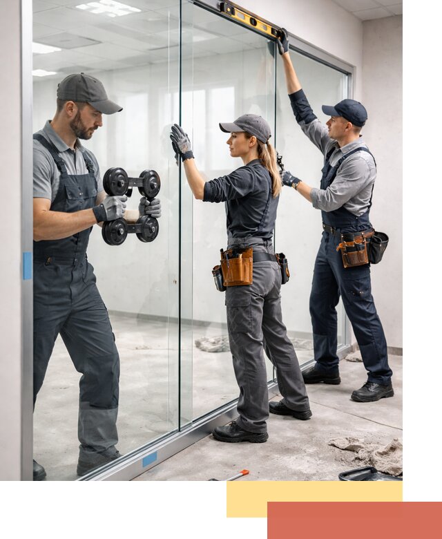 Профессиональный монтаж стеклянных перегородок в Алапаевске