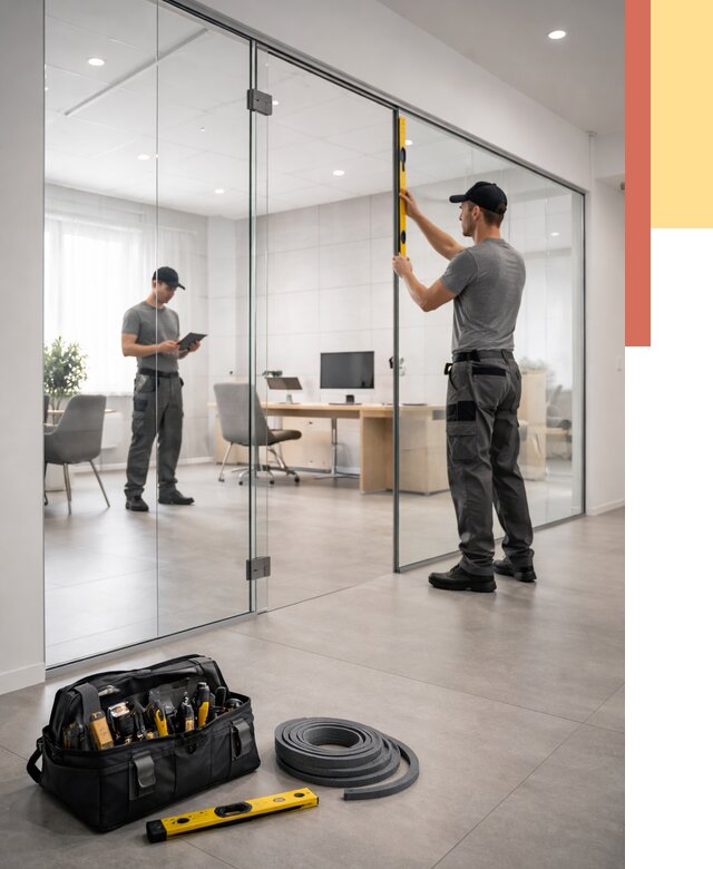 Цельностеклянные перегородки под ключ в Алапаевске от 10170 руб. — монтаж и цены | ОТДЕЛОЧНИК-Лпв