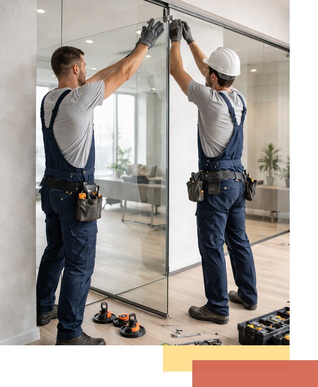 Безрамные стеклянные перегородки под ключ в Алапаевске