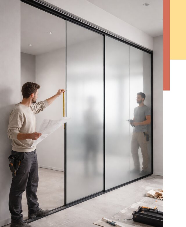 Матовые стеклянные перегородки в Алапаевске от 9099 руб. — монтаж и установка | ОТДЕЛОЧНИК-Лпв